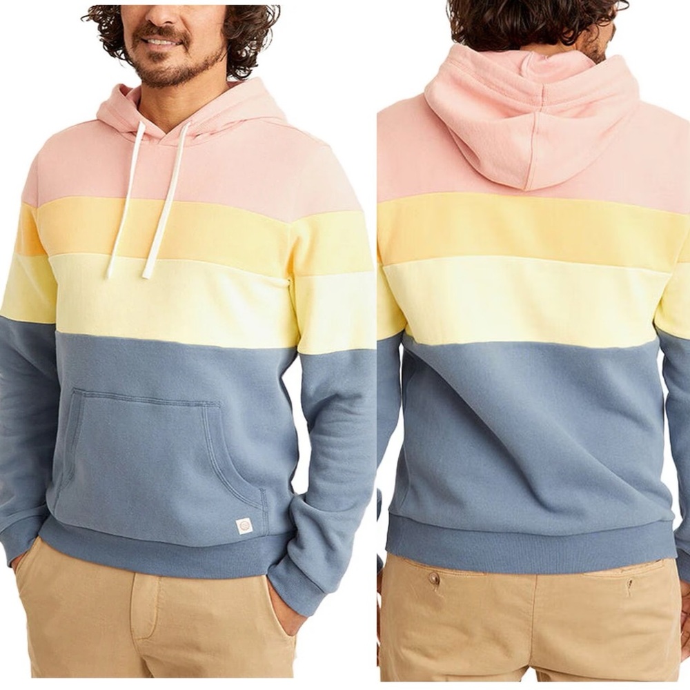 Marine Layer Colorblock Pullover Hoodie Rosette China Blue size large